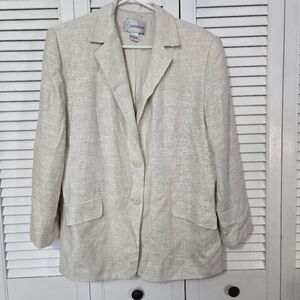 Women's Cream Linen Blazer